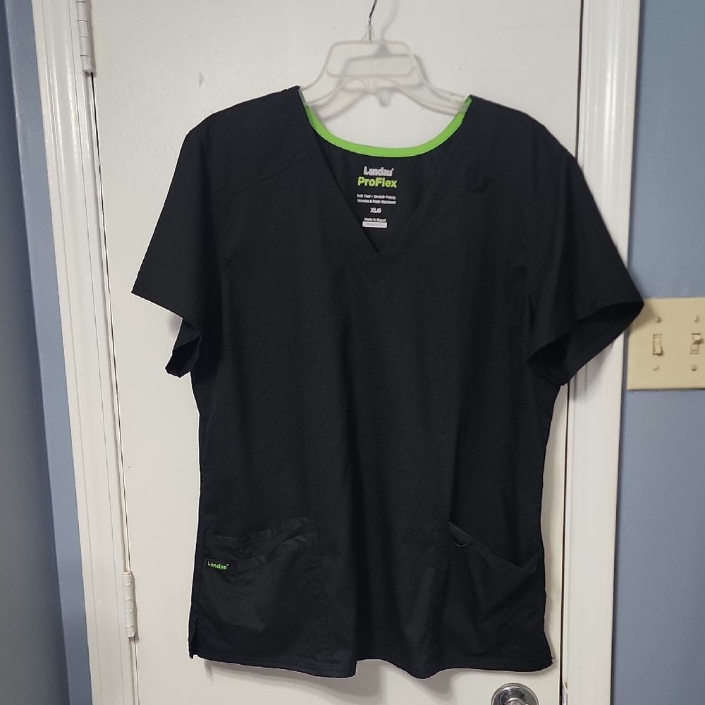 Landau Black Scrub Set